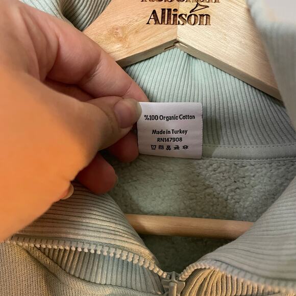 Outdoor Voices Nimbus Quarter Zip Pullover SZ SMALL Sweatshirt MINT GREEN EUC - Picture 8 of 9